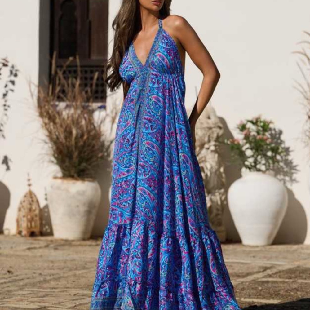 Paisley India Halter Maxi Dress - Made in India